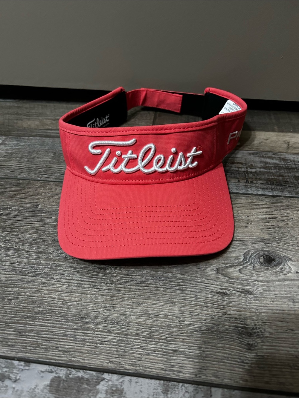 Titleist Pro V1 Coral Red Visor with White Embroidered Logo